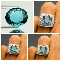 Jual (Asli Alam) Natural HQ London Blue TOPAZ (untuk cincin kalung gelang ) Murah