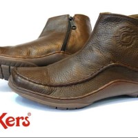 PALING MURAH !! SEPATU KICKERS BOOTS SLETING ZIPPER COKLAT