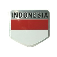 Jual Emblem Mobil Plat Indonesia Merah Putih Aluminium Murah