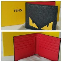 JUAL DOMPET FENDI MONSTER BLACK RED LEATHER MIRROR QUALITY 1:1 ORI