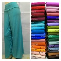 Celana Panjang Kulot Basic Wanita L-XL Jersey Kaos Long Pants Polos