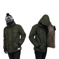 JAKET PARKA PRIA VANS PREMIUM GREEN ARMY KEREN