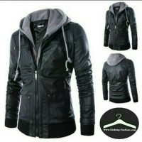 Jual JAKET SEMI KULIT HOODIE Murah