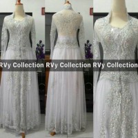 Jual Set Kebaya Abaya Akad Nikah Putih (Pengantin/Resepsi) Muslim Original Murah