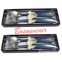 Jual souvenir pernikahan murah sendok garpu + box mika Murah