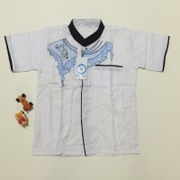 Jual Baju koko anak warna putih bordir ukuran 6 LD74 PB45 Murah