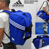 Jual TAS OLAHRAGA / TRAVELBAG MULTIFUNGSI - ADIDAS BLUE WHITE Murah
