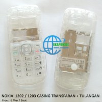 CASING FULLSET NOKIA 1202 TRANSPARAN IMEI + TULANGAN