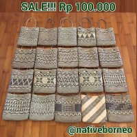 Jual Tas Rotan Motif, Tas Dayak, Anjat, Dompet Rotan, Tas Etnik, Tas Borneo Murah