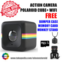 Jual Polaroid Cube+ Wifi Black Free Bumper Case SD Card Monkey Stand Murah