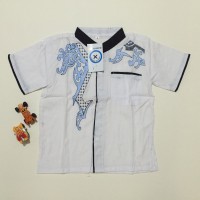 Jual Baju koko anak warna putih bordir ukuran 7 LD76 PB46 Murah