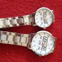 jam tangan stainless couple bisa tulis nama, tanggal, gambar, foto