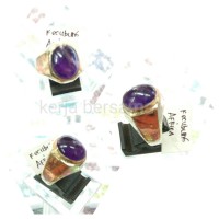 cincin pria suasa perak batu kecubung afrika