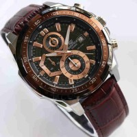 Jual Jam Tangan EF Edifice 539 Leather Brown Rosegold Super Murah
