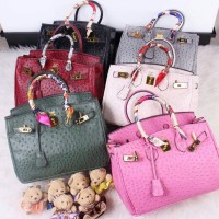Tas Hermes Birkin Ostrich 30cm w/ Twilly Bear (Tas Wanita Branded)