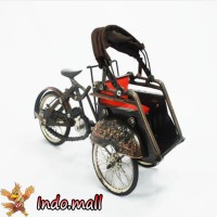 Jual Miniatur Becak Tradisional Unik Lucu Antik Kerajinan Tangan Handmade Murah
