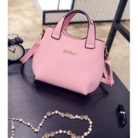 TAS KERANJANG TOTEBAG BULAT PINK MUDA WANITA UNIK BUTIK UNIQLO CANTIK