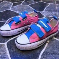 sepatu converse anak pink biru perekat #adidas#vans#nike#sekolah#murah