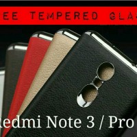 Jual Xiaomi Redmi Note 3 / Pro Case Cover Leather FREE TEMPERED GLASS Murah
