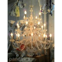 Lampu gantung kristal lilin chandelier 24 (3 susun)