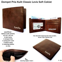 dompet pria kulit classic levis soft coklat
