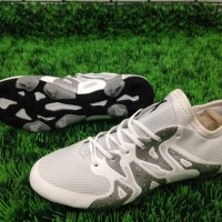 Sepatu Bola Adidas X15 - White Metallic Silver (tapak hitam)