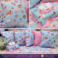 Jual Set Sarung Bantal Tamu Motif Shabby Cake And Doty Pink