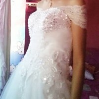 BAJU DRESS KEBAYA BROKAT BRUKAT BORDIR TILE 3D WEDDING WISUDA PREWED