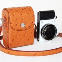 Case Kamera Mirrorless Motif Grain PU Leather Coklat