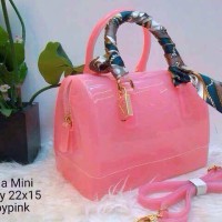 TAS IMPORT FURLA JELLY POLOS BABY PINK