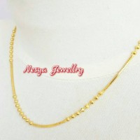 Kalung Rantai Bola China Lapis Emas
