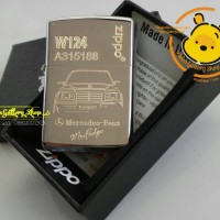 Jual korek zippo chrome custom grafir mercedes benz w124 bebas desaign Murah
