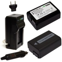 Wasabi Power Battery (2-Pack) and Charger for Sony NP-FW50