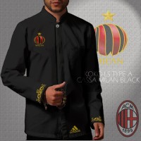 Kemeja Koko LS / Lengan Panjang AC Milan Type A Black