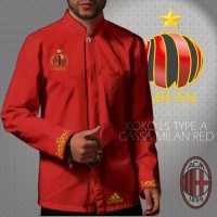 Kemeja Koko LS / Lengan Panjang Type A AC Milan Red