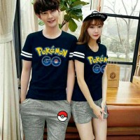 Jual Kaos Couple pokemon go + celana L XL Murah