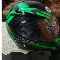 Helm KYT Alpha Venom Black Green Full Visor Fullface Hitam Hijau