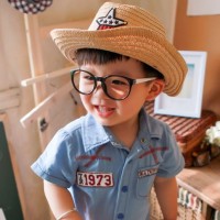 Jual Topi anak Cowboy Hat Kids Fedora Straw Jerami Bintang Star Embroidery Murah