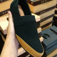Jual sepatu rileks pria | reyl tone suede black | casual slip on men's Murah