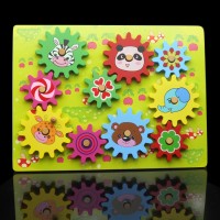 Mainan Kayu Edukatif Anak Puzzle Jigsaw Gear Roda Gerigi Putar ME059