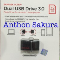 Jual SanDisk Ultra Dual USB Drive 3.0 OTG 32GB Garansi Resmi Original Murah