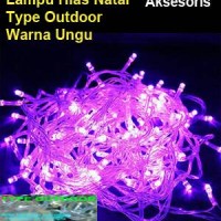 Jual Lampu Hias Natal Led Outdoor Warna Ungu 10 Meter-100 Led+Samb.Kbl Murah