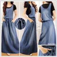 Jumpsuit jeans overall tali pinggang denim hijaber werpak hijab style