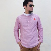 Baju Pria Terkini warna Pink Lengan Panjang Model Samase Busana Muslim