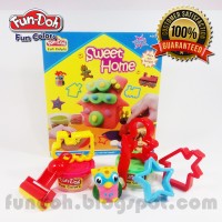 Jual FUN DOH SWEET HOME MAINAN ANAK LILIN CLAY CETAKAN RUMAH Murah