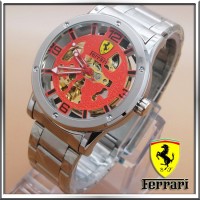 Jual Jam Tangan Ferrari Skeleton Red Dial Silver JM2164 Murah
