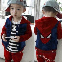 Jual JAKET HODISE SETELAN BAJU ANAK KARAKTER SPIDERMAN-Y776T Murah