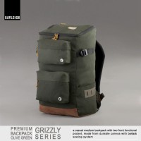 Jual Tas Ransel Laptop Rayleigh Grizzly Kanvas Olive Murah Gratis Raincover Murah