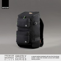 Jual Tas Ransel Laptop Rayleigh Grizzly Kanvas Hitam Murah Gratis Raincover Murah