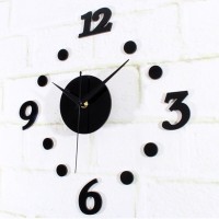 Jual Jam dinding dengan ukuran sangat besar / DIY 3D Wall Clock Black Dot Murah
